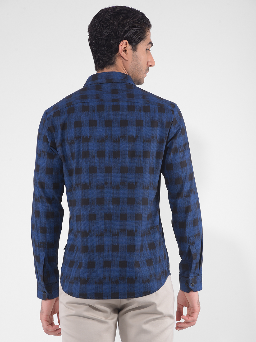 Numero Uno Men Checkered Blue Shirt